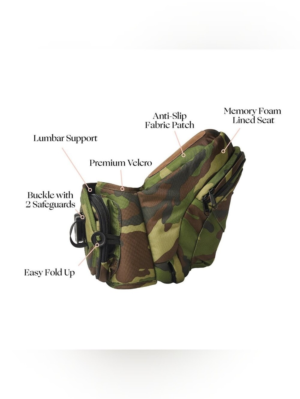 TUSHBABY Hip Carrier - Green Camo